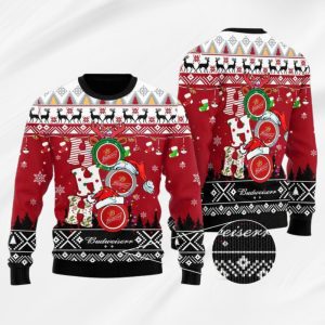 Budweiser Christmas HOHOHO 2025 Ugly Christmas Sweater